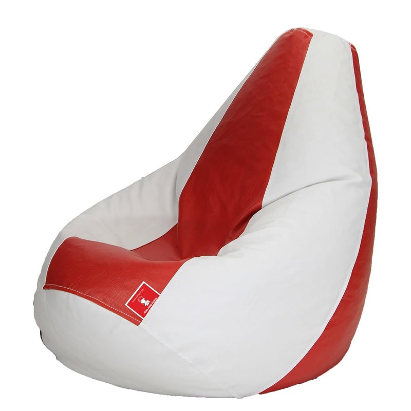 ComfyBean Bean Bag Cover Without Fillers Bean Bag Size Jumbo Color Red White - Image 3