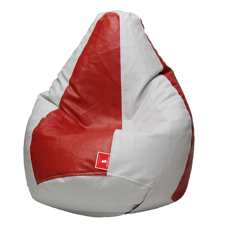 ComfyBean Bean Bag Cover Without Fillers Bean Bag Size Jumbo Color Red White - Image 5