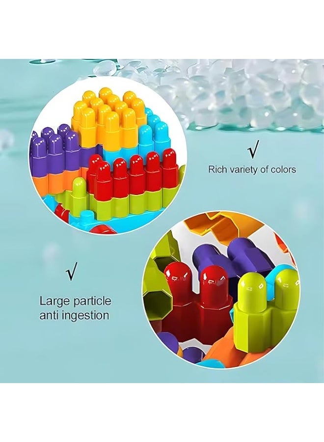 مايفن مجموعة مكعبات تركيب تعليمية للأطفال – طقم بناء ملوّن مع عجلات وعلبة حمل (200 قطعة) - Image 3