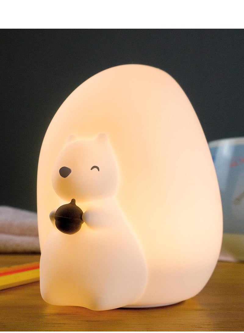 MOXOM Cute Squirrel Night Light for Kids with 7 Color Changing Modes, USB-C Rechargeable LED Night Light with Remote Control, Kids Room Night Light - Image 1