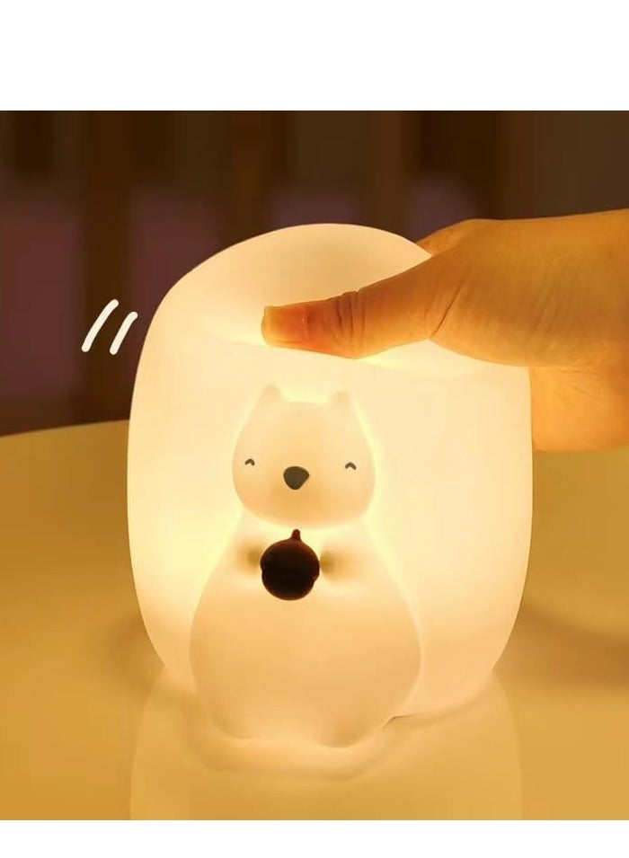 MOXOM Cute Squirrel Night Light for Kids with 7 Color Changing Modes, USB-C Rechargeable LED Night Light with Remote Control, Kids Room Night Light - Image 3