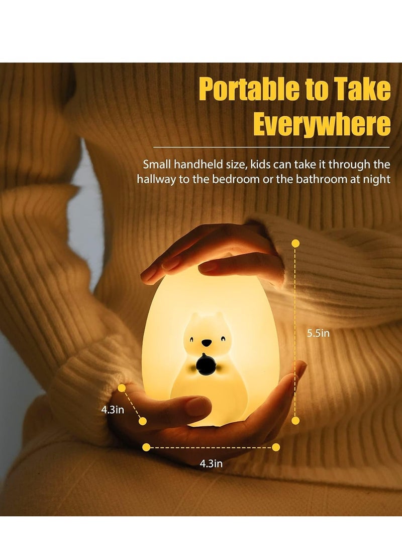 MOXOM Cute Squirrel Night Light for Kids with 7 Color Changing Modes, USB-C Rechargeable LED Night Light with Remote Control, Kids Room Night Light - Image 5