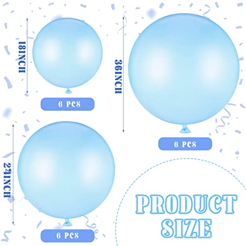 Charnoel 18 Pack 1824 36 Inch Balloons Large Latex Giant Round Big Macaron Balloons for Wedding Birthday Party Baby Shower DecorationsBlue - Image 5