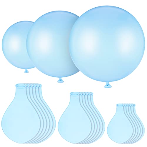 Charnoel 18 Pack 1824 36 Inch Balloons Large Latex Giant Round Big Macaron Balloons for Wedding Birthday Party Baby Shower DecorationsBlue - Image 1