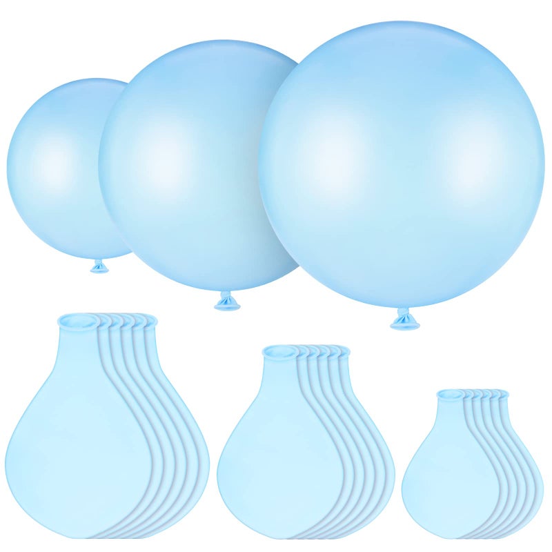 Charnoel 18 Pack 1824 36 Inch Balloons Large Latex Giant Round Big Macaron Balloons for Wedding Birthday Party Baby Shower DecorationsBlue - Image 3
