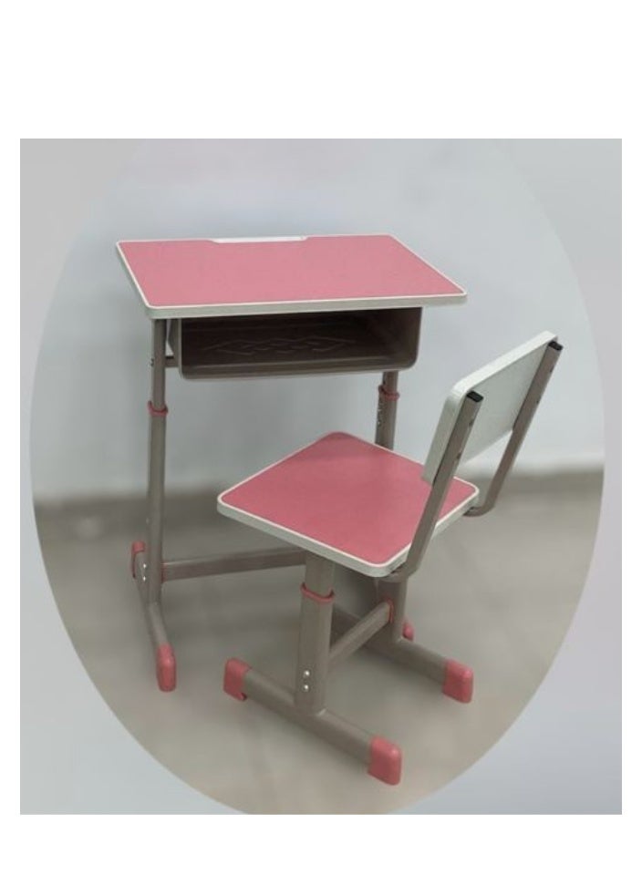 SMART HOME Kids Study Desk Table + Chair Set | Study Table and Chair Set with Fiber Surface and Iron Legs | Table Size 60x40x80cm and Chair Size 30x34x50cm | Adjustable Home Study Set  - Image 4