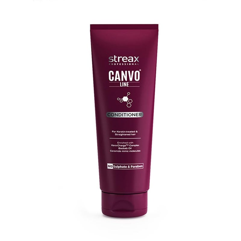 Streax Professional Canvoline Hair Conditioner For Women Men Ideal for Straightened Keratin Botox Nanoplastia Treated Hair Paraben Sulphate Free 240g - Image 2