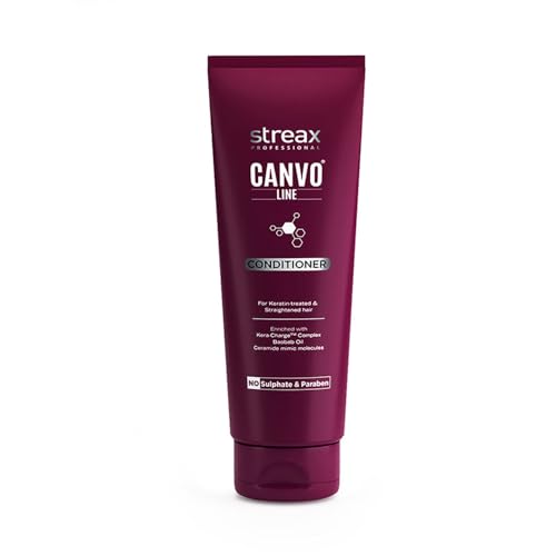 Streax Professional Canvoline Hair Conditioner For Women Men Ideal for Straightened Keratin Botox Nanoplastia Treated Hair Paraben Sulphate Free 240g - Image 1