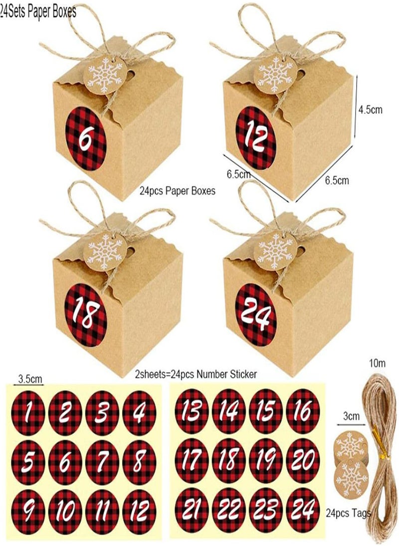 GGOOT - DIY Advent Calendar for Crafts and Filling, DIY  Advent Calendar, 24  Advent Calendar Empty Gift Boxes for Filling for Children - Image 1