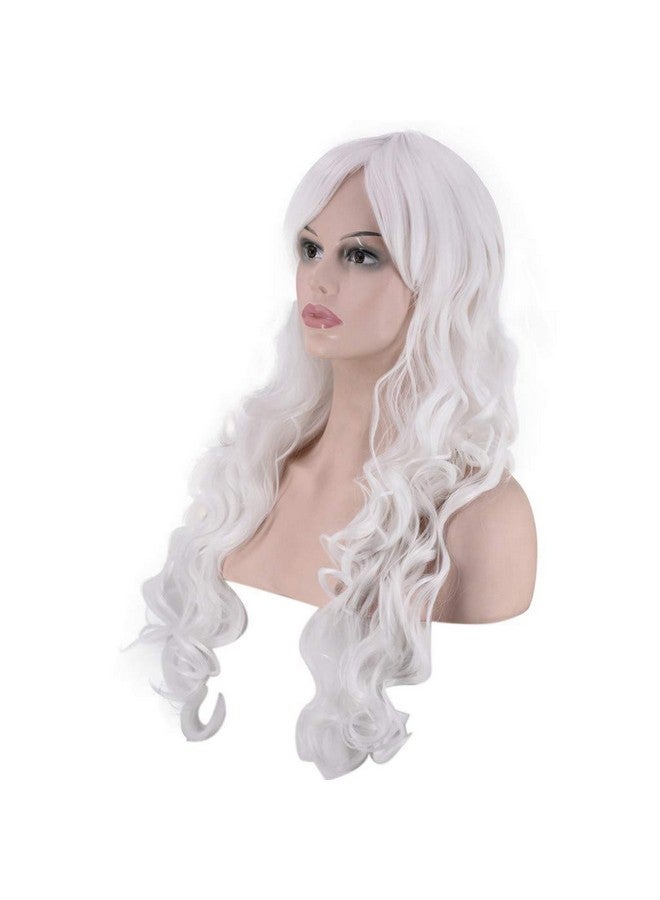 Kriwin White Color Synthetic Long Hair Wig(23") - For Cosplay, Party Photo Booth, Fancy Dress, Fashion - Image 3