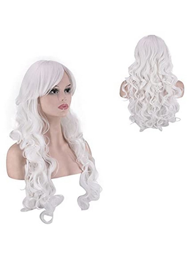 Kriwin White Color Synthetic Long Hair Wig(23") - For Cosplay, Party Photo Booth, Fancy Dress, Fashion - Image 5