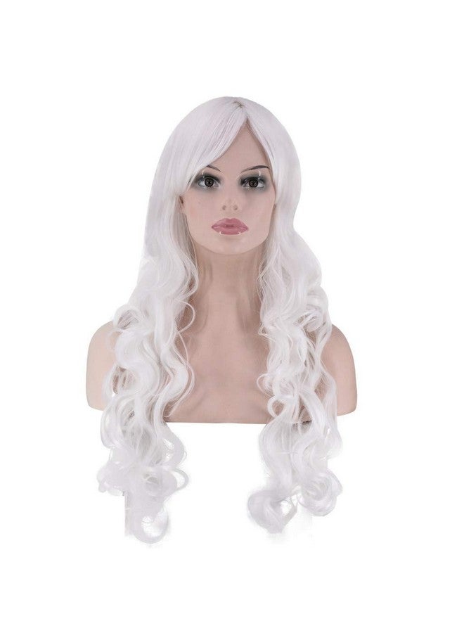 Kriwin White Color Synthetic Long Hair Wig(23") - For Cosplay, Party Photo Booth, Fancy Dress, Fashion - Image 1