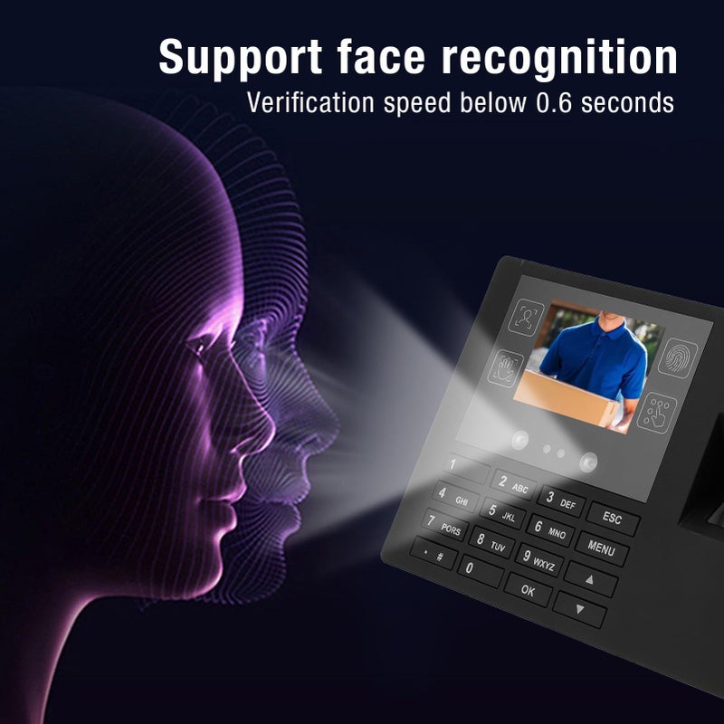 Clock In Clock Out Machine 2.8 Inch Biometric Time Recorder Multifunction For Business Office - Image 3