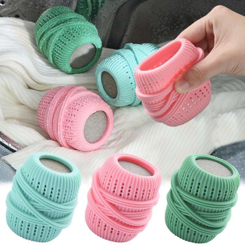 BASEMMAHER 3 Pcs Washing Machine Laundry Ball Reusable Fabric Softener Dispenser Balls for Washing Machine Softener Liquid Refillable Ball Cleaning Tool Household Dryer Balls (Pink Blue Green) - Image 1