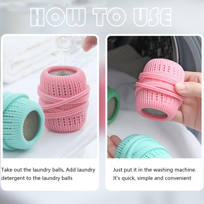 BASEMMAHER 3 Pcs Washing Machine Laundry Ball Reusable Fabric Softener Dispenser Balls for Washing Machine Softener Liquid Refillable Ball Cleaning Tool Household Dryer Balls (Pink Blue Green) - Image 3