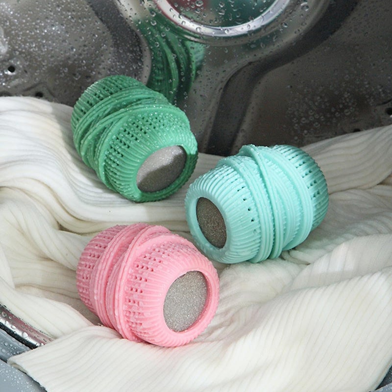 BASEMMAHER 3 Pcs Washing Machine Laundry Ball Reusable Fabric Softener Dispenser Balls for Washing Machine Softener Liquid Refillable Ball Cleaning Tool Household Dryer Balls (Pink Blue Green) - Image 4