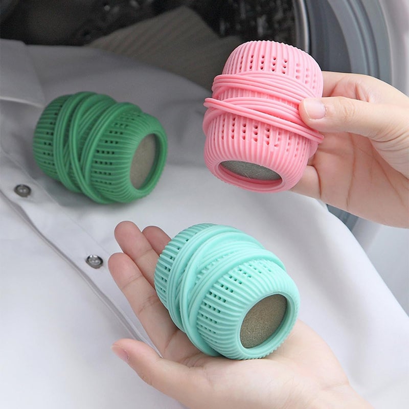 BASEMMAHER 3 Pcs Washing Machine Laundry Ball Reusable Fabric Softener Dispenser Balls for Washing Machine Softener Liquid Refillable Ball Cleaning Tool Household Dryer Balls (Pink Blue Green) - Image 5
