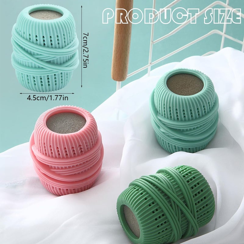 BASEMMAHER 3 Pcs Washing Machine Laundry Ball Reusable Fabric Softener Dispenser Balls for Washing Machine Softener Liquid Refillable Ball Cleaning Tool Household Dryer Balls (Pink Blue Green) - Image 2