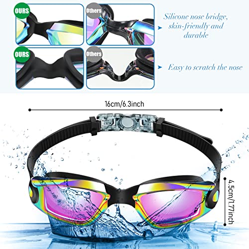 Konohan 10 Pack Swim Goggles Bulk for Kids adult Pool Goggles Anti Fog Silicone No Leak Swimming Glasses for Men Women Youth(Assorted Colors) - Image 5