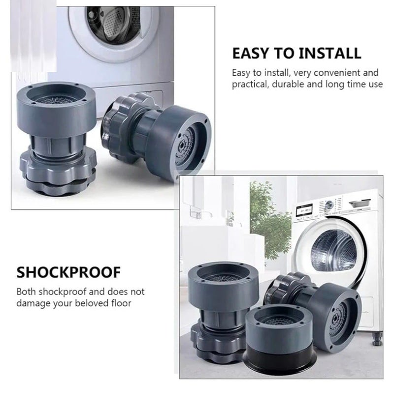 INNOHOME Washing Machine Anti-Vibration Pads, Set of 4, Grey, Heavy Duty Shock Absorbing Feet  - Image 3