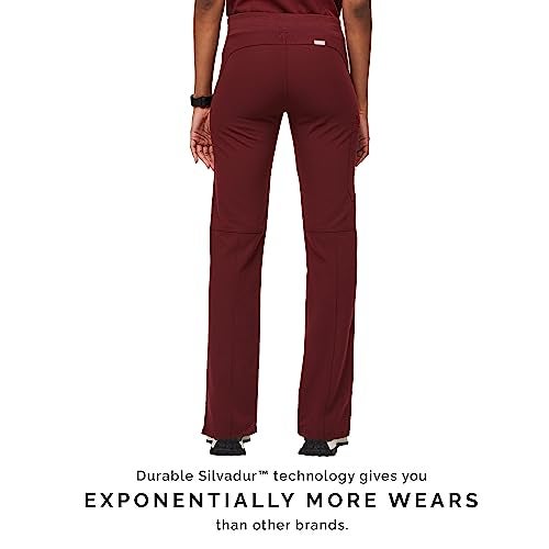 FIGS Kade Cargo Scrub Pants for Women - Burgundy, M-Petite - Image 4