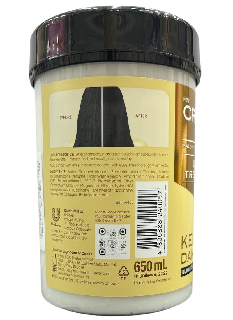Cream Silk - CREAM SILK DAILY TREATMENT KERATIN DAMAGE REPAIR 650ml - Image 1