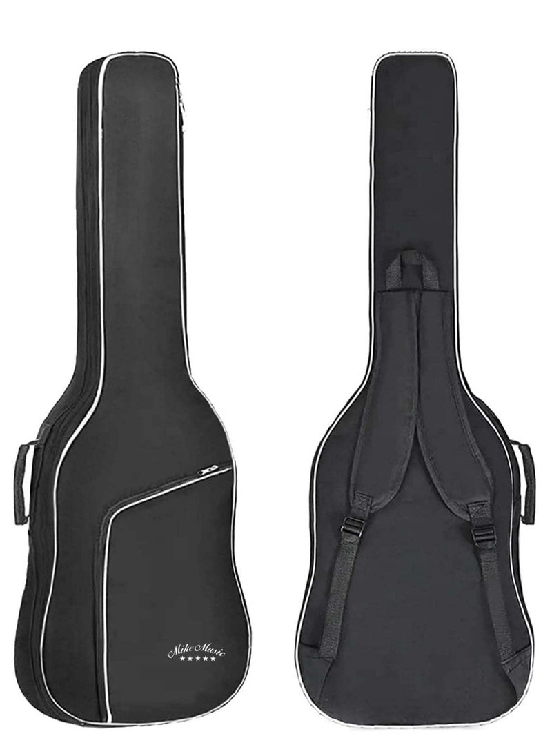 Mike Music Guitar Bag Gig Bag 41 Inch Dual Adjustable Shoulder Strap Padded Soft Guitar Case Acoustic Guitar Gig Bag 8mm Padding Backpack with Back Hanger Loop and Neck Strap For 40" & 41-Inch Acoustic Guitar  - Image 1