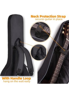 Mike Music Guitar Bag Gig Bag 41 Inch Dual Adjustable Shoulder Strap Padded Soft Guitar Case Acoustic Guitar Gig Bag 8mm Padding Backpack with Back Hanger Loop and Neck Strap For 40" & 41-Inch Acoustic Guitar  - Image 4