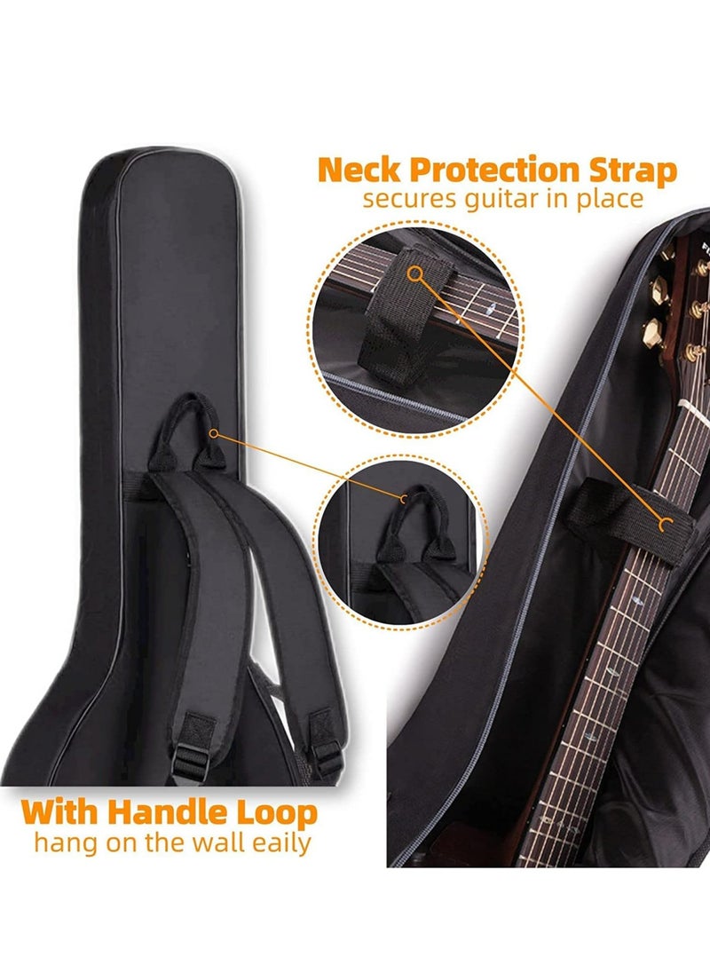 Mike Music Guitar Bag Gig Bag 41 Inch Dual Adjustable Shoulder Strap Padded Soft Guitar Case Acoustic Guitar Gig Bag 8mm Padding Backpack with Back Hanger Loop and Neck Strap For 40" & 41-Inch Acoustic Guitar  - Image 4