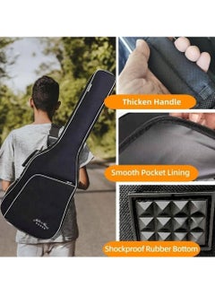 Mike Music Guitar Bag Gig Bag 41 Inch Dual Adjustable Shoulder Strap Padded Soft Guitar Case Acoustic Guitar Gig Bag 8mm Padding Backpack with Back Hanger Loop and Neck Strap For 40" & 41-Inch Acoustic Guitar  - Image 3