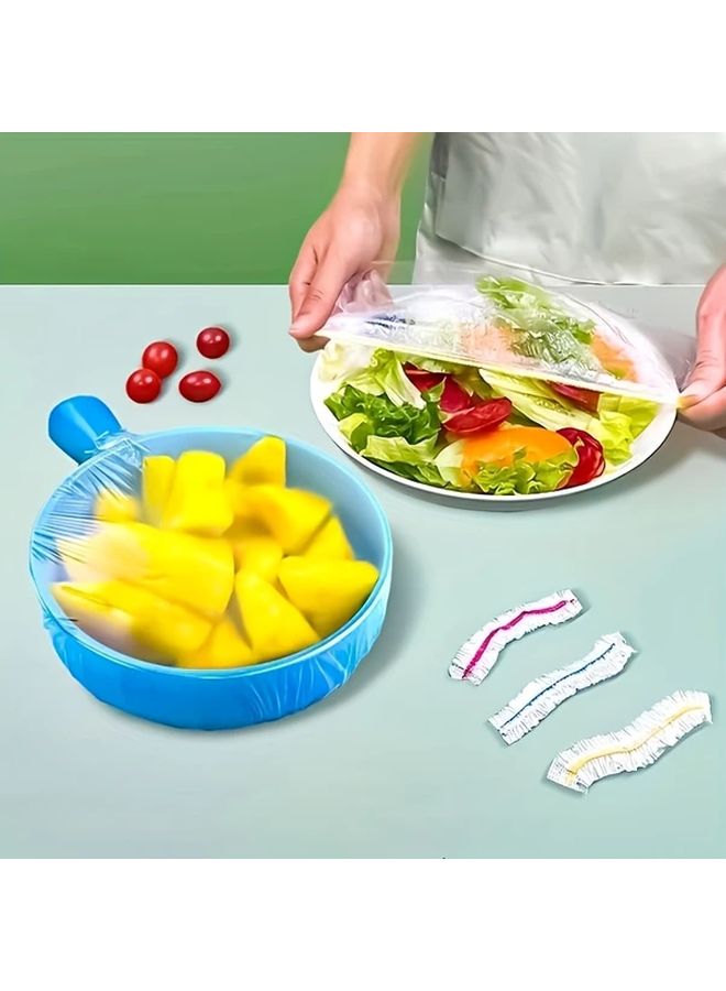Premium Quality Elastic Food Storage Lids Reusable Stretchable Bowl Covers For Freshness Multi Purpose Bpa Free Food Contact Safe Various Sizes For Pots Bowls Cups 100 Pieces Container Set - Image 3