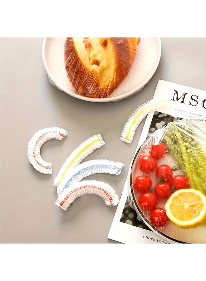 Premium Quality Elastic Food Storage Lids Reusable Stretchable Bowl Covers For Freshness Multi Purpose Bpa Free Food Contact Safe Various Sizes For Pots Bowls Cups 100 Pieces Container Set - Image 1