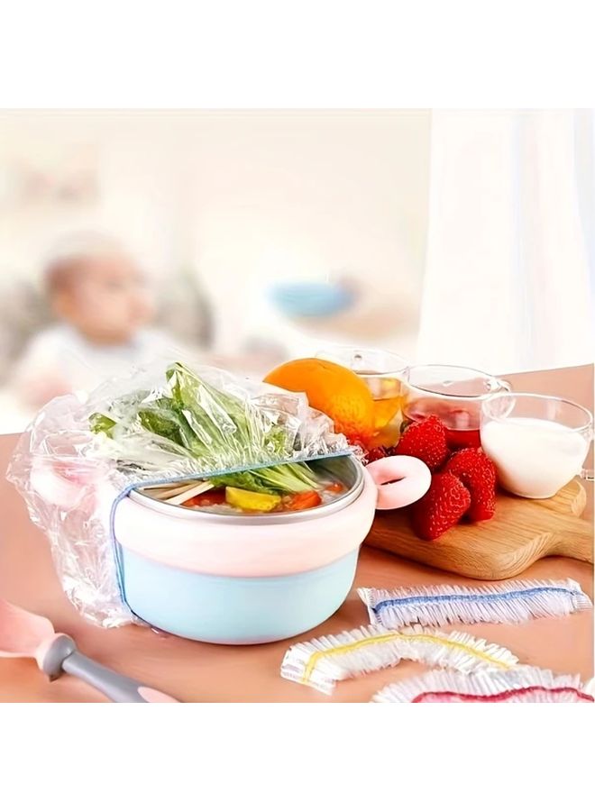 Premium Quality Elastic Food Storage Lids Reusable Stretchable Bowl Covers For Freshness Multi Purpose Bpa Free Food Contact Safe Various Sizes For Pots Bowls Cups 100 Pieces Container Set - Image 2