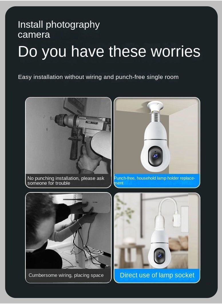 Crony - Y25-1080P light bulb IP Camera dual frequency 2.4g 5g network two-way voice automatic tracking - Image 1