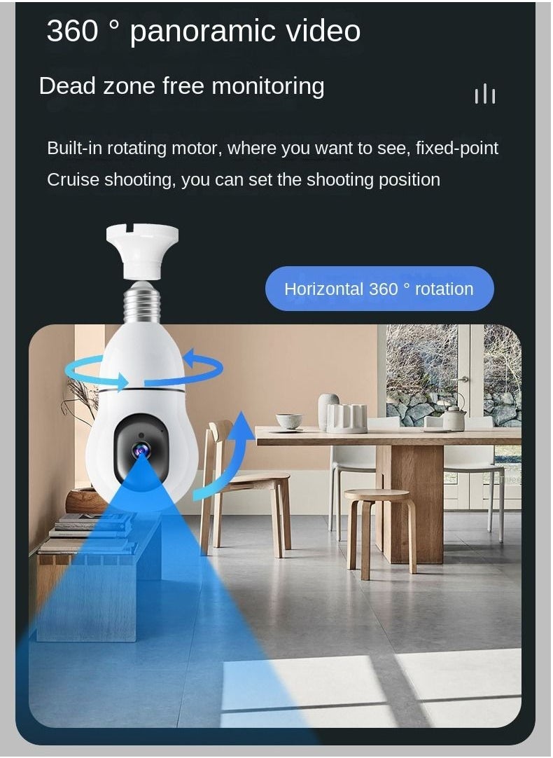 Crony - Y25-1080P light bulb IP Camera dual frequency 2.4g 5g network two-way voice automatic tracking - Image 1