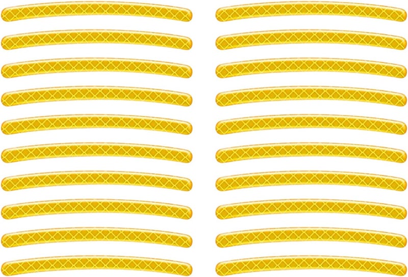 comfrt 20pcs Reflective Wheel Rim Tape Stripe Decal Sticker for Motorcycle Car Bicycle Night Visibility Waterproof Decoration Stripe Universal Anti-Scratch Reflective Rim Stickers (Yellow) - Image 1