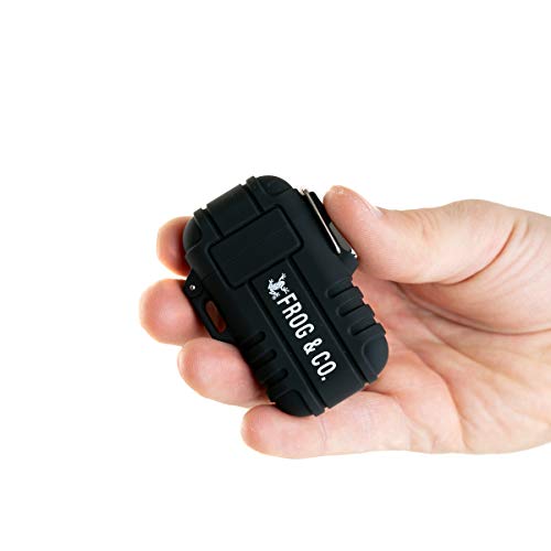 Survival Frog Tough Electric Lighter 2.0 - Waterproof & Windproof Lighters - Flameless Top-Facing Dual Arc Plasma, USB Rechargeable w/Built-in Flashlight, Camping, Survival Fire Starter (Black) - Image 2