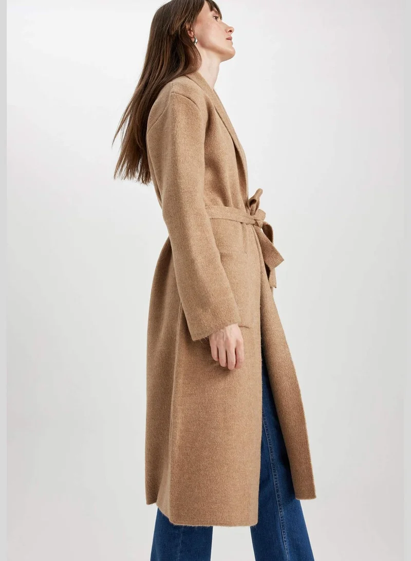 ديفاكتو Woman Relax Fit Shawl Neck Long Sleeve Tricot Cardigan