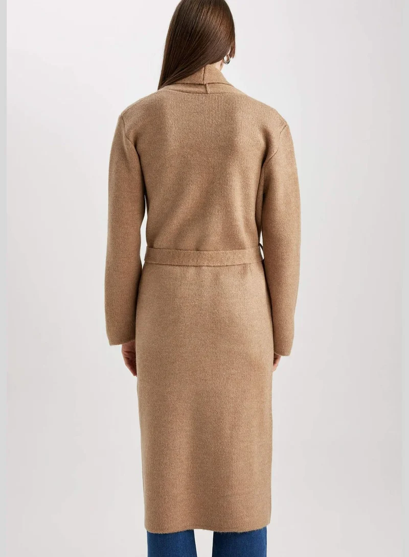 ديفاكتو Woman Relax Fit Shawl Neck Long Sleeve Tricot Cardigan
