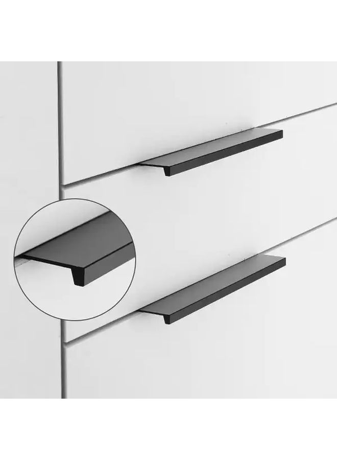 4 قطع سوداء 96 مم مقابض خزانة مخفية حافة زاوية قائمة سهلة التركيب - Image 3