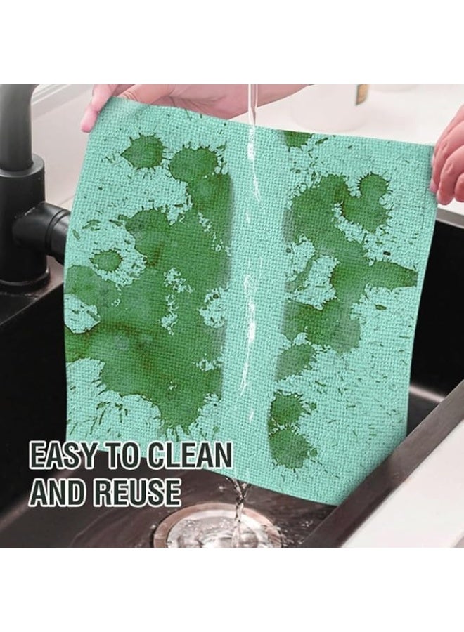 20pcs Microfiber Cleaning Cloth Removable Rag Reusable Cloth Tea Towel Hand Towel Washcloths Strong Absorbent Decontamination for Home Kitchen Cleaning( Mint Green ) - Image 4