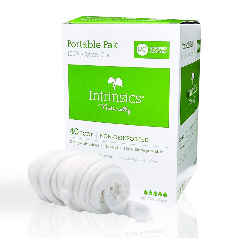 Intrinsics Portable 100% Cotton Coil â€“ 40ft Non-Reinforced, Organic Spun Cotton Roll, Esthetician Supplies for Perms, Skincare, Nails, and Salon Use - Image 1