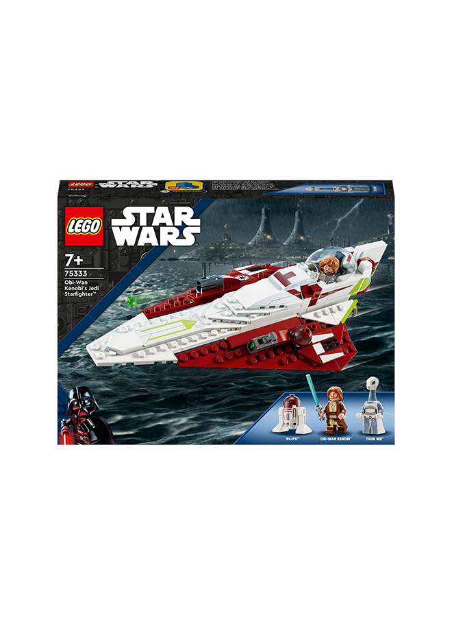 ليغو LEGO Star Wars Obi-Wan Kenobi’s Jedi Starfighter, Buildable Toy for 7 Plus Year Old Boys & Girls, with Taun We Minifigure, Droid Figure and Lightsaber, Attack of the Clones Set, Ramadan Gift 75333