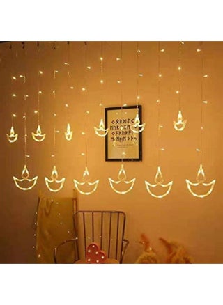 Tree Decorative Diya Diwali Light Curtain, String Lights with 12 Hanging Diyas, 8 Flashing Modes - 2.5 Meter (1 Curtain) 138 LED , Diwali Decorative Light , Decorative Curtain LED Light - pzsku/ZB6FB5D23D28299C70F29Z/45/_/1664546267/e48493cf-ffb7-476b-ae6b-34be909d5f2a