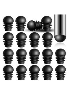 24 Pieces Chair Leg Caps, Plastic Tube Inserts Round End Plugs Tube Domed Inserts Furniture Leg Covers Non-Slip Leg Inserts Plastic Plug Protectors for Chairs Table Legs (1.6 x 2.1 cm)