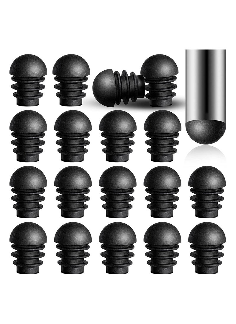 SYOSI - 24 Pieces Chair Leg Caps, Plastic Tube Inserts Round End Plugs Tube Domed Inserts Furniture Leg Covers Non-Slip Leg Inserts Plastic Plug Protectors for Chairs Table Legs (1.6 x 2.1 cm) - Image 1