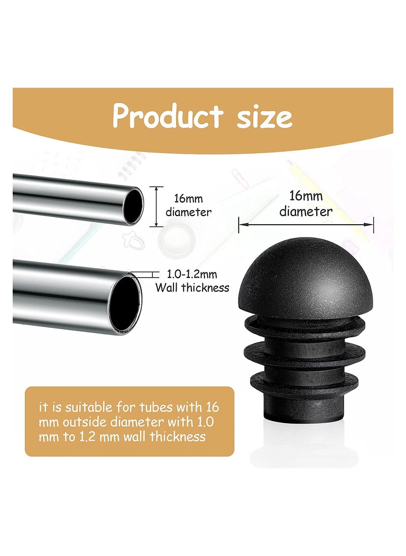 SYOSI - 24 Pieces Chair Leg Caps, Plastic Tube Inserts Round End Plugs Tube Domed Inserts Furniture Leg Covers Non-Slip Leg Inserts Plastic Plug Protectors for Chairs Table Legs (1.6 x 2.1 cm) - Image 1
