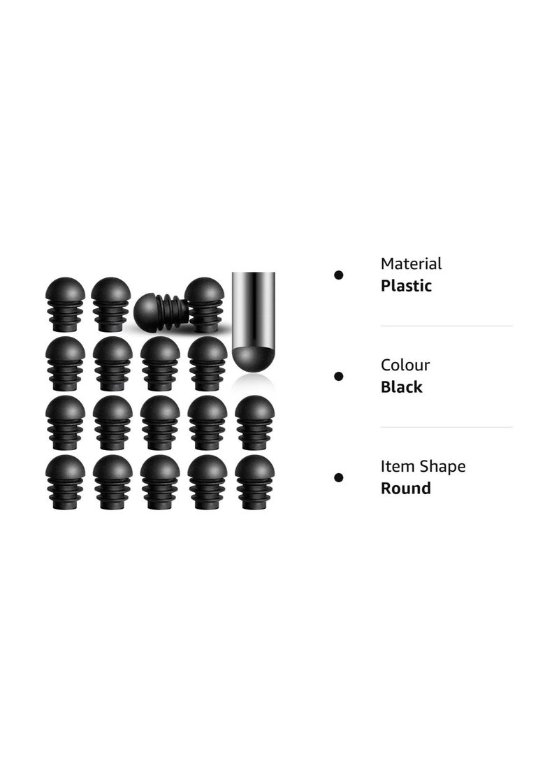 SYOSI - 24 Pieces Chair Leg Caps, Plastic Tube Inserts Round End Plugs Tube Domed Inserts Furniture Leg Covers Non-Slip Leg Inserts Plastic Plug Protectors for Chairs Table Legs (1.6 x 2.1 cm) - Image 1