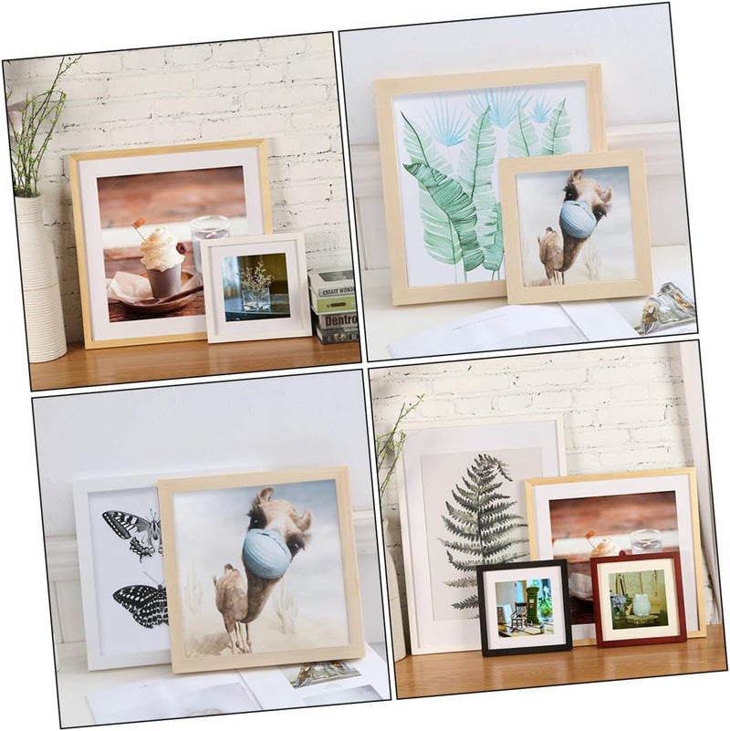 Square Wooden Photo Frame Creative Desktop Picture Holder for Family Photos Natural Wood Craft Display for Graduation Travel and Party Memories - Image 4
