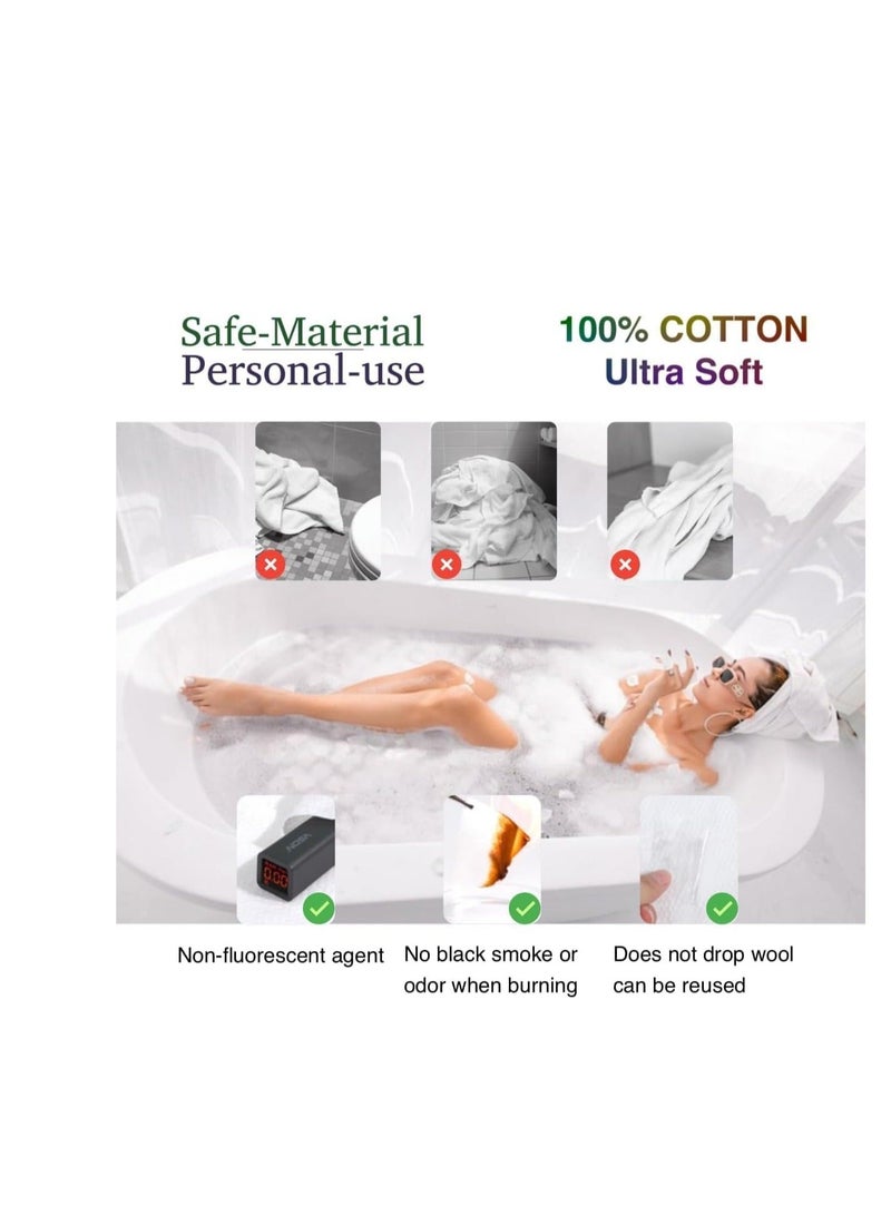 Travel Towel Set, Disposable & Reusable Towel Set - Pack of 6, Including 2PCS 55" x 28" Bath and 4 PCS 22" x 11" Face Towels for Hotel Camping Sports Hiking Beach Swim Vacation - Image 5